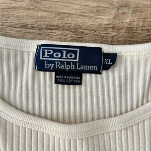 Vintage 80s 90s Polo by Ralph Lauren Cream Crew Neck Sweater